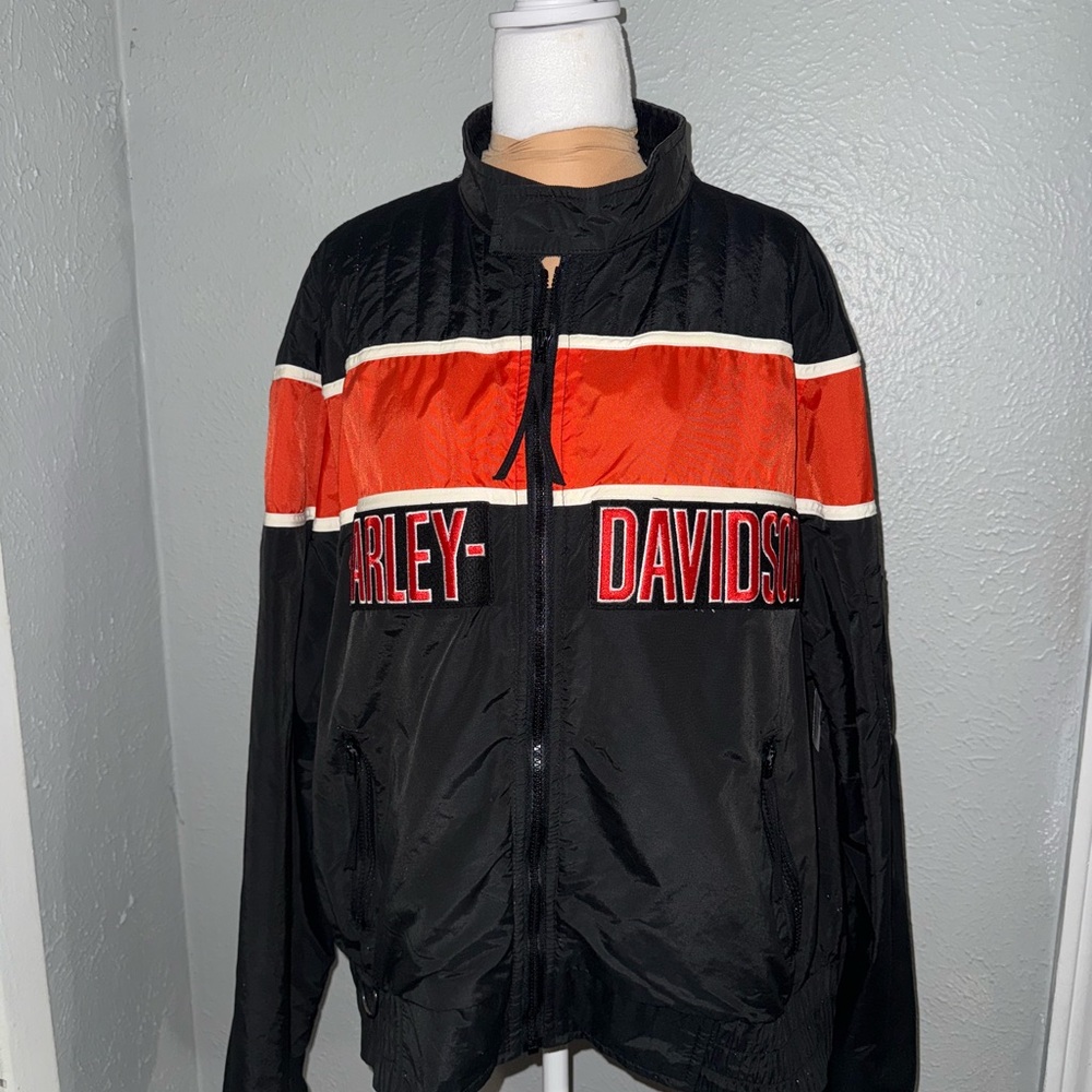 Harley-Davidson 90s Vintage Mens Xxl Nylon Racing Team Jacket Made In Usa